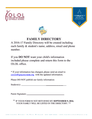 Letterhead Family Directory - lourdesschooldepere.org