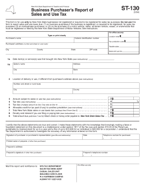 Divine industrial sales - Business Purchaser's Report of Sales and Use Tax ST-130