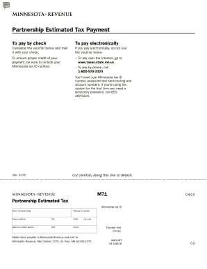 M71, Partnership Estimated Tax payment voucher