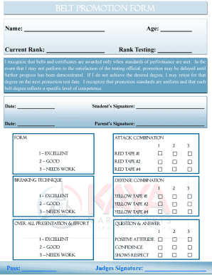 Belt Promotion Form - kayamartialarts.com