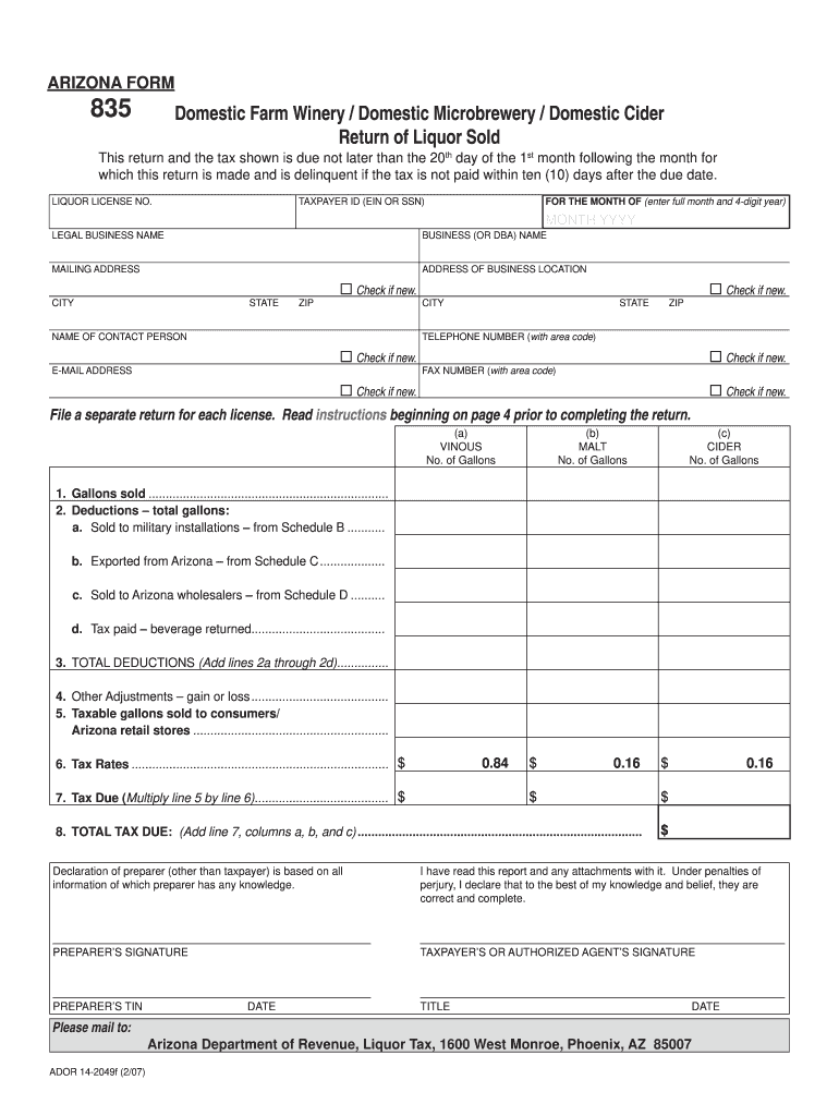 835 form Preview on Page 1.