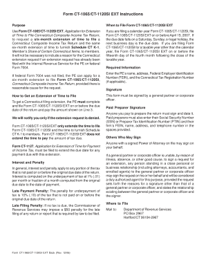 Form CT-1065 CT-1120SI EXT, Application for Extension of Time to File Connecticut Composite Income Tax Return. Application for Extension of Time to File Connecticut Composite Income Tax Return