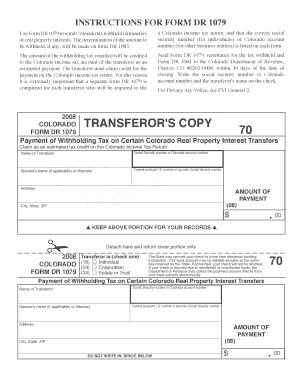 Colorado Form DR 1079