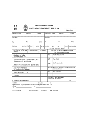 REPORT OF CASUAL OR ISOLATED SALE OF VESSEL OR BOAT