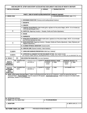 Gun inventory sheet - dd form 1348 8