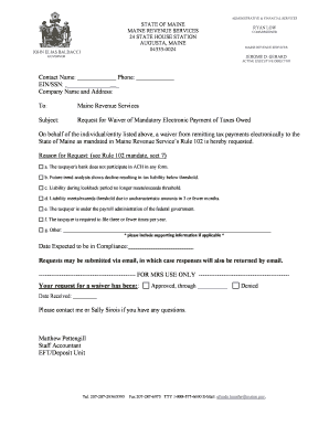 EFT Waiver Request Memo2009.doc