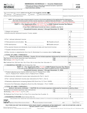 Operating statement - NEBRASKA SCHEDULE I Income Statement