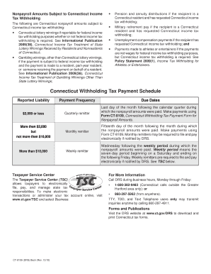 Fillable Online CT-8109 (DRS), Connecticut Withholding Tax Payment Form ...
