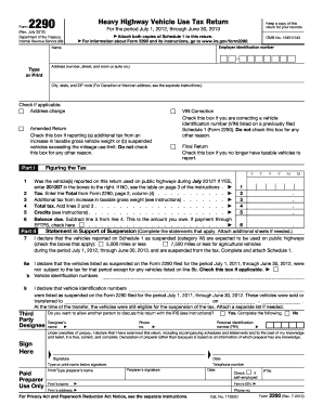 Form 2290 instructions - For information about Form 2290 and its instructions, go to www