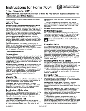 Fillable Online Instruction 7004 (Rev. November 2011). Instructions for ...