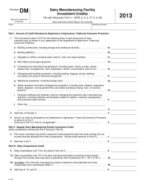 Fabrication inspection report format - 2013 IC-060 Schedule DM Dairy Manufacturing Facility ...