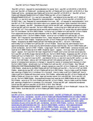 Fillable Online ylbeh Ssa 561 U2 Form Fillable PDF ... - ylbeh.us Fax ...