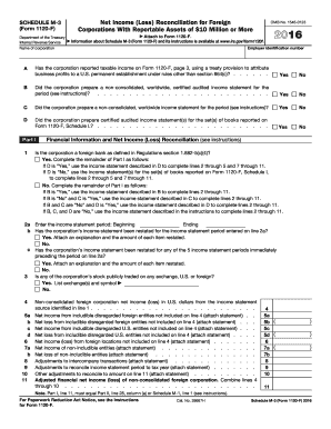 1120s amended return - 2016 Form 1120-F (Schedule M-3). Net Income (Loss) Reconciliation for Foreign Corporations With Reportable Assets of $10 Million or More