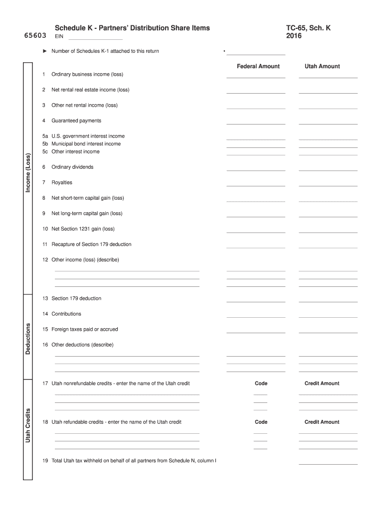 utah tc 65 2016 form Preview on Page 1