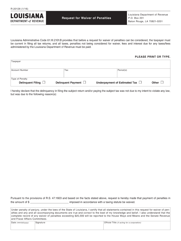 louisiana request waiver Preview on Page 1