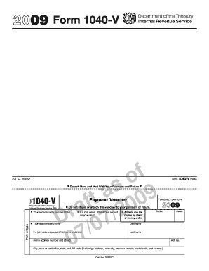 Fillable Online 2009 Form 1040-V. Payment Voucher Fax Email Print ...