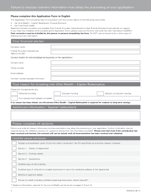 Ultra Wealth Capital Redemption Application Form