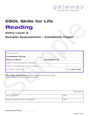 ESOL Skills for Life Reading - Gateway Qualifications - gatewayqualifications org