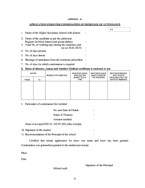 application letter for short attendance