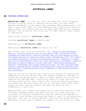 Artificial Limbs. Artificial Limbs - soghery