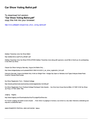 car show voting ballot template