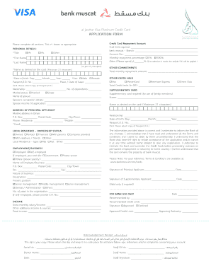 Al jawhar Visa Platinum Credit Card APPLICATION FORM