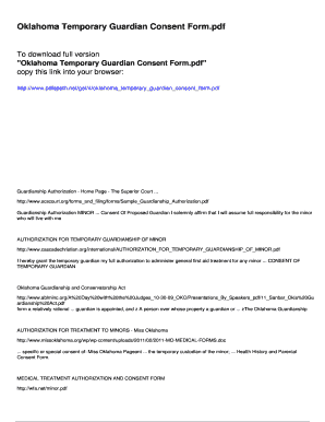 Fillable Online Oklahoma Temporary Guardian Consent Form - pdfslibforme ...
