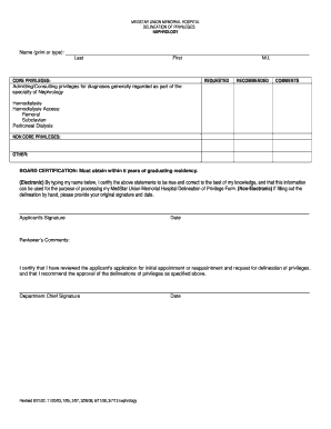 CORE PRIVILEGES: REQUESTED RECOMMENDED COMMENTS