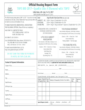 Official Housing Request Form TOPS IRD 2017 Sparkle Like A