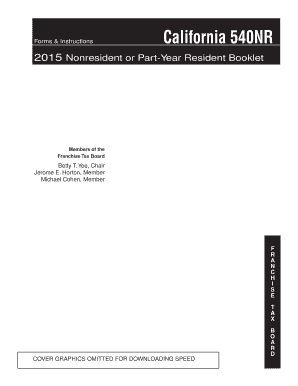 540nr instructions 2015 Form 540nr instructions 2015.