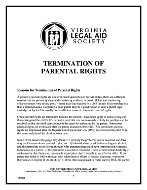 Fillable Online Reasons for Termination of Parental Rights Fax Email ...