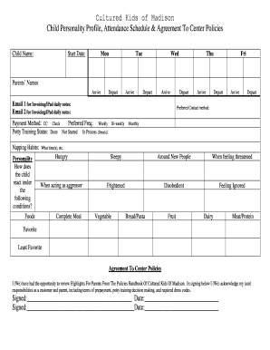 Kid after school schedule template - CKOM-Child-Personality-Profile-and-Schedule - Cultured Kids of ...