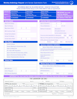 Semen analysis request form - Queensland Fertility Group