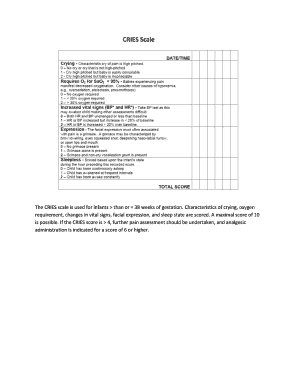 Fillable Online CRIES Scale Fax Email Print - pdfFiller