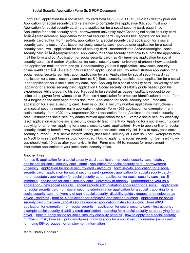 Fillable Online tbeq Social Security Application Form Ss 5 PDF ...