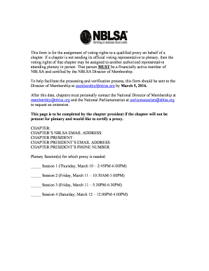This form is for the assignment of voting rights to a ...