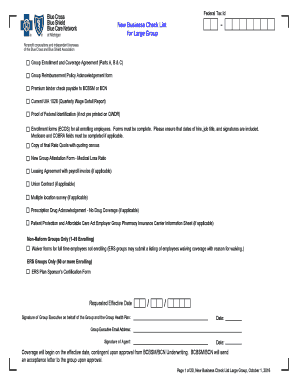 Fillable Online 100116 BCBSM Large Group New Business Fax Email Print ...