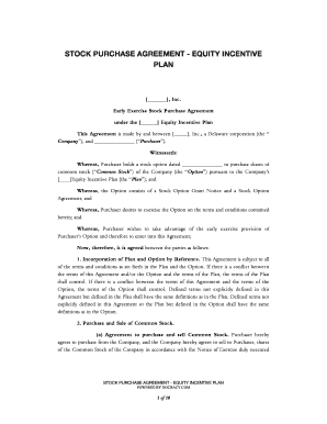 Statement of decision - STOCK PURCHASE AGREEMENT - EQUITY INCENTIVE PLAN - docracy.com