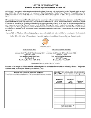 Byline- Ridgestone Merger- Letter of Transmittal V3.doc