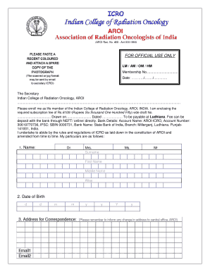 Aroi Membership Form Fill Online Printable Fillable Blank