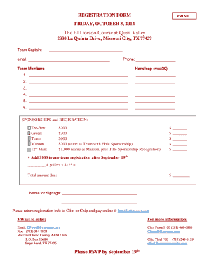 2014 FORT BEND Co. A&M CLUB SCHOLARSHIP GOLF