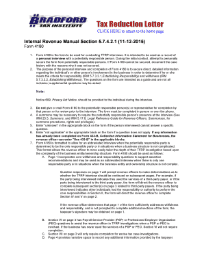 IRM Section 5.7.4.2.1. Form 4180