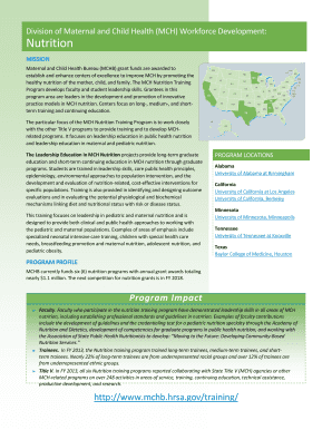 Fillable Online mchb hrsa Division of Maternal and Child Health (MCH ...