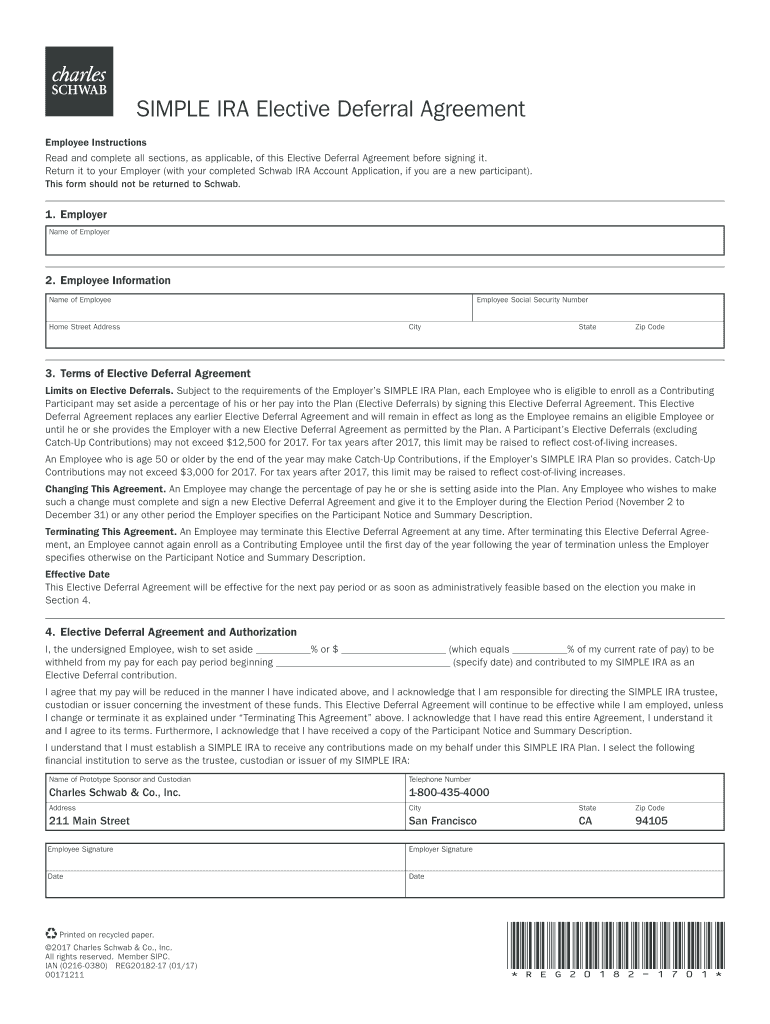 Fillable Online Return it to your Employer (with your completed Schwab ...