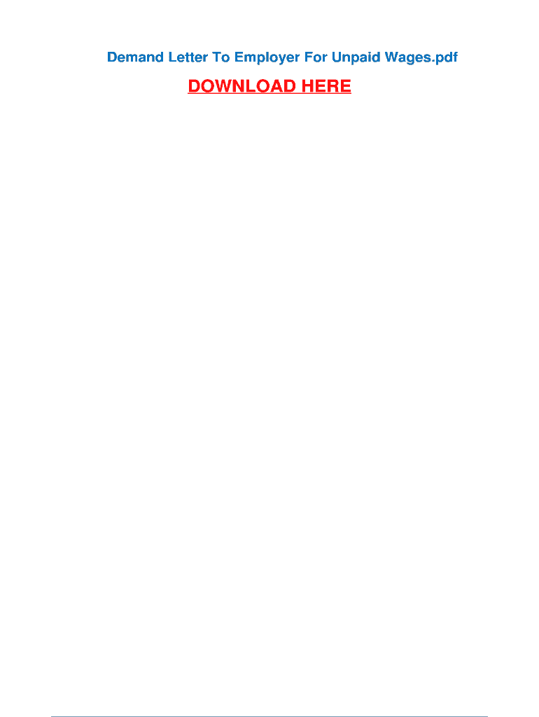 Fillable Online demand letter for final paycheck pdf - Document Search ...