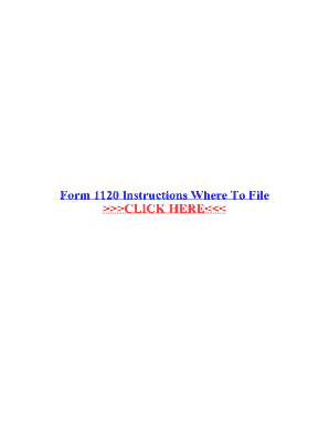 Fillable Online Form 1120 Instructions Where To File Fax Email Print ...