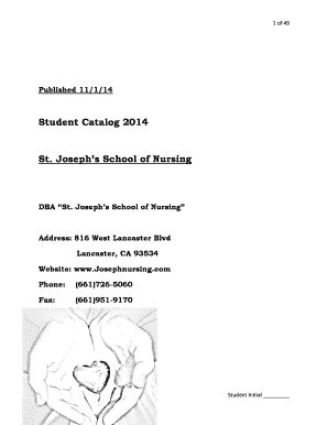 St. Joseph's School of Nursing Catalog - Bureau for Private - bppe ca