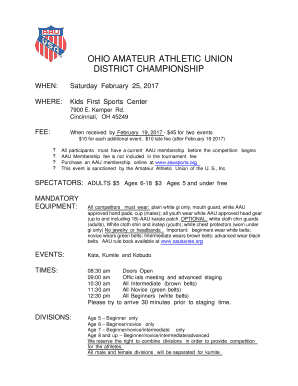 Aau wrestling card - OHIO AMATEUR ATHLETIC UNION DISTRICT CHAMPIONSHIP