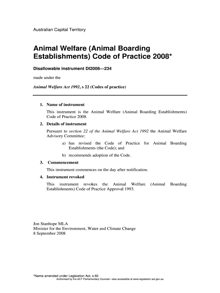 Fillable Online Animal Welfare (Animal Boarding Fax Email Print pdfFiller
