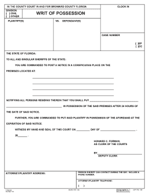 IN THE COUNTY COURT IN AND FOR BROWARD COUNTY FLORIDA ...